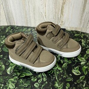 Carter's Tan High-Top Baby Sneakers with Velcro Straps NEW